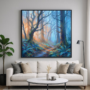 Nebelwald-Mystikerpfad - Pastell-Malstil Poster