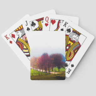 Nebelwiese im Herbst Spielkarten