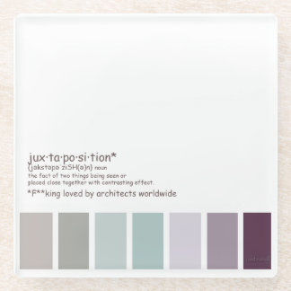 Nebeneinanderstellung Glasuntersetzer