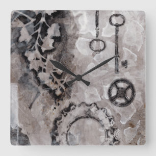 Nebeneinanderstellung II Quadratische Wanduhr