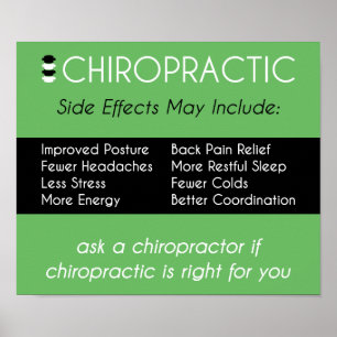 Nebenwirkungen von Chiropraktika [grünes] Poster
