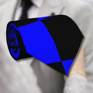 Neblauer und schwarz karierter Karton Vintag Krawatte