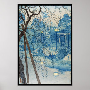Nebliger Abend am Shinobazu-Teich, Tokio Kasamatsu Poster