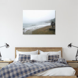 Nebliger Strand von Scarborough Leinwanddruck
