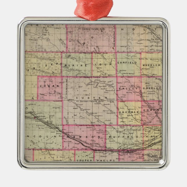 Nebraska 3 silbernes ornament (Vorne)