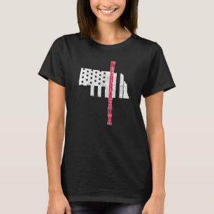 Nebraska American Flag Map Prio Patriotic 4. T-Shirt