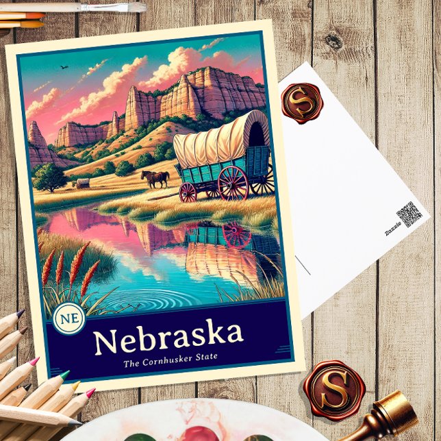 Nebraska | Anime Style Cel Schattenkarte Postkarte (Von Creator hochgeladen)