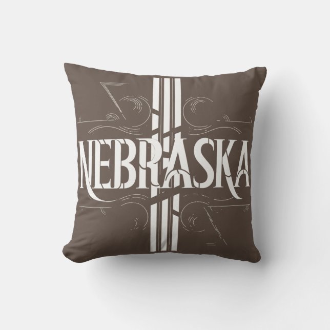 Nebraska Art Deco Stripe Kissen 16x16 (Vorderseite)