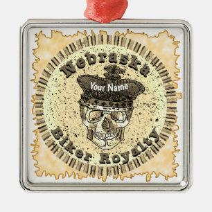 Nebraska Biker  Ornament Aus Metall