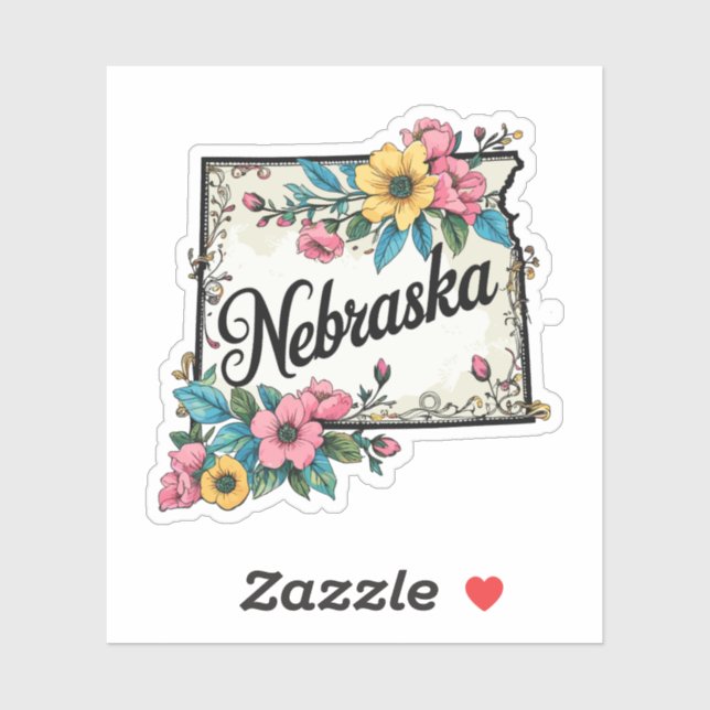 Nebraska Blumen - Wilde Blumen Nebraska Aufkleber (Blatt)