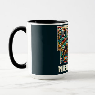 Nebraska Bold Geometric City Skyline Art Tasse