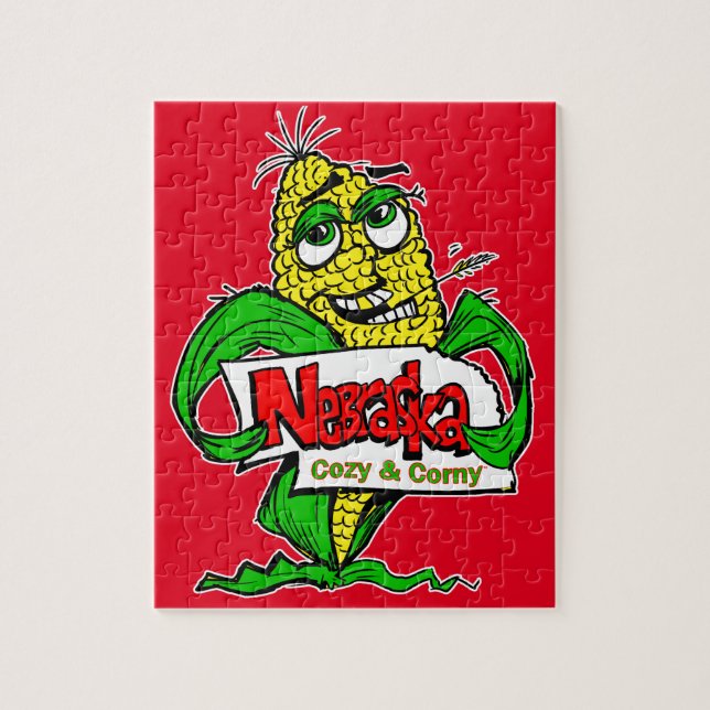 Nebraska Cartoon Corn Cob Puzzle (Vertikal)