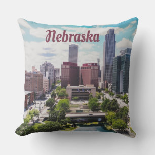 Nebraska City Skyline Omaha Kissen