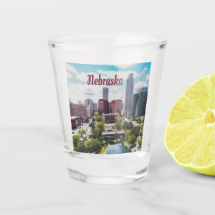 Nebraska City Skyline Omaha Schnapsglas