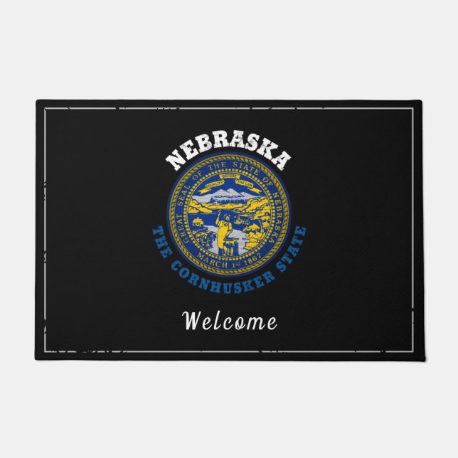 NEBRASKA CORNHUSKER STAAT FLAG FUßMATTE (Vorderseite)