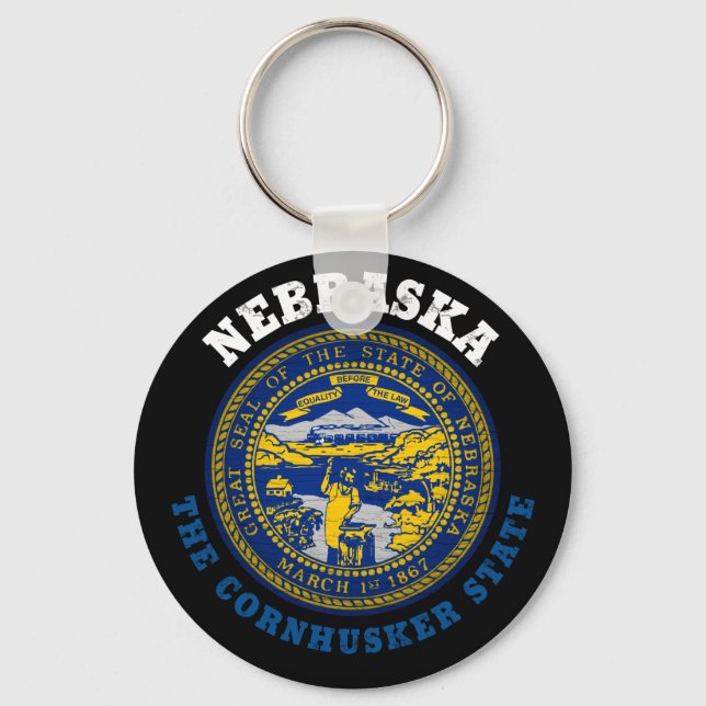 NEBRASKA CORNHUSKER STAAT FLAG SCHLÜSSELANHÄNGER (Vorderseite)