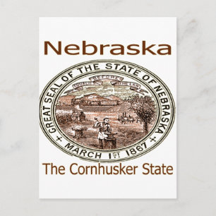 Nebraska Cornhusker Staat Siegel Postkarte