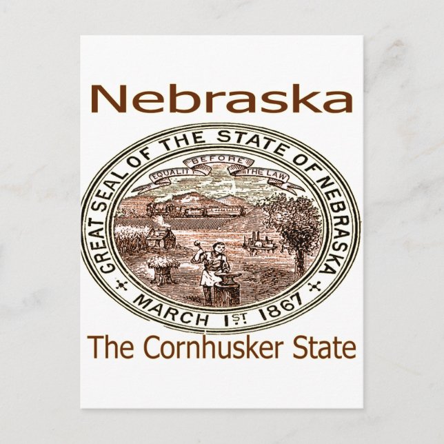 Nebraska Cornhusker Staat Siegel Postkarte (Vorderseite)
