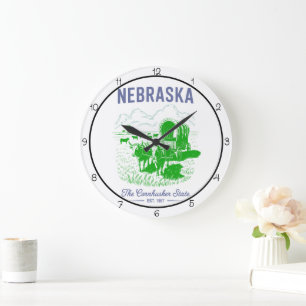Nebraska Cornhusker State Farm Große Wanduhr