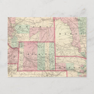 Nebraska, Dakota, Idaho, Montana und Wyoming Postkarte