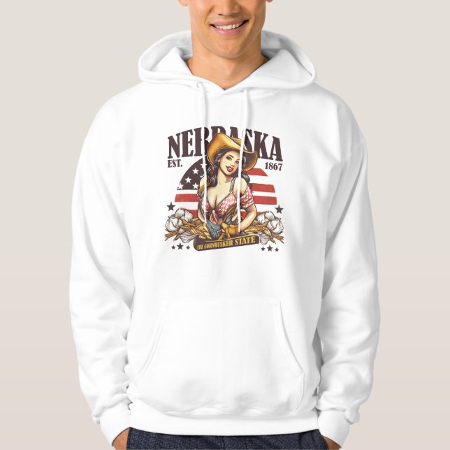 Nebraska Der Cornhusker-Staat Hoodie (Vorderseite)