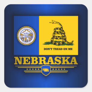 Nebraska (DTOM) Quadratischer Aufkleber