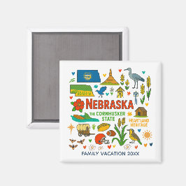 Nebraska Family Trip Keepsake Custom Magnet