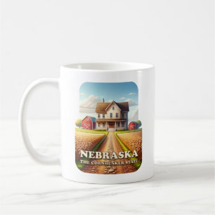 Nebraska Farm House and Wheat Fields Kaffeetasse