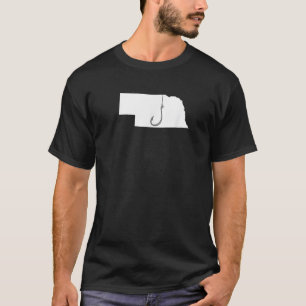 Nebraska Fischen Angler Staat Fisherman Fish Hook T-Shirt