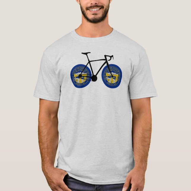 Nebraska Flag Cycling T-Shirt (Vorderseite)