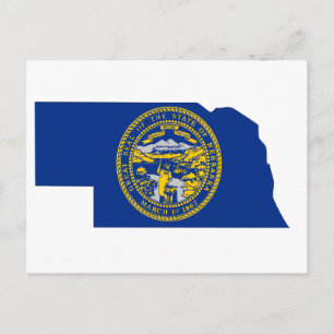 Nebraska Flag Map Postkarte