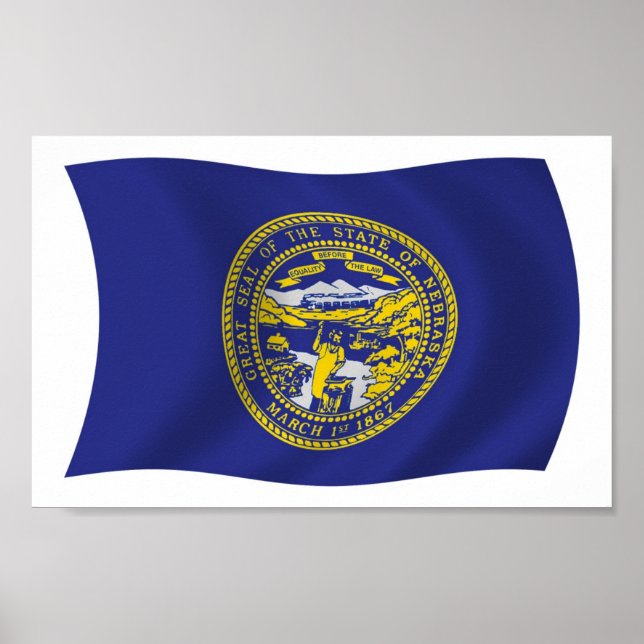 Nebraska Flag Poster Print (Vorne)