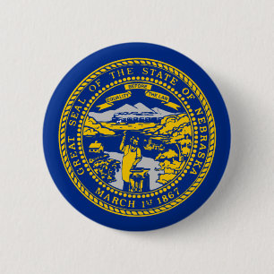 Nebraska-Flagge Button