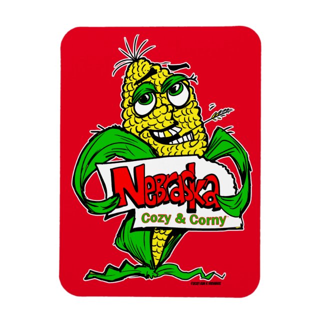 Nebraska Funny Cartoon Mais Cob Magnet (Vertikal)