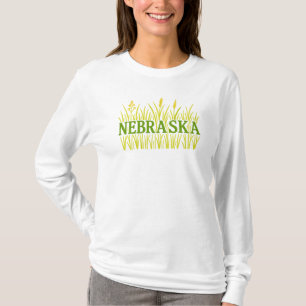 Nebraska Grassland Typografie   Rustikales Tallgra T-Shirt