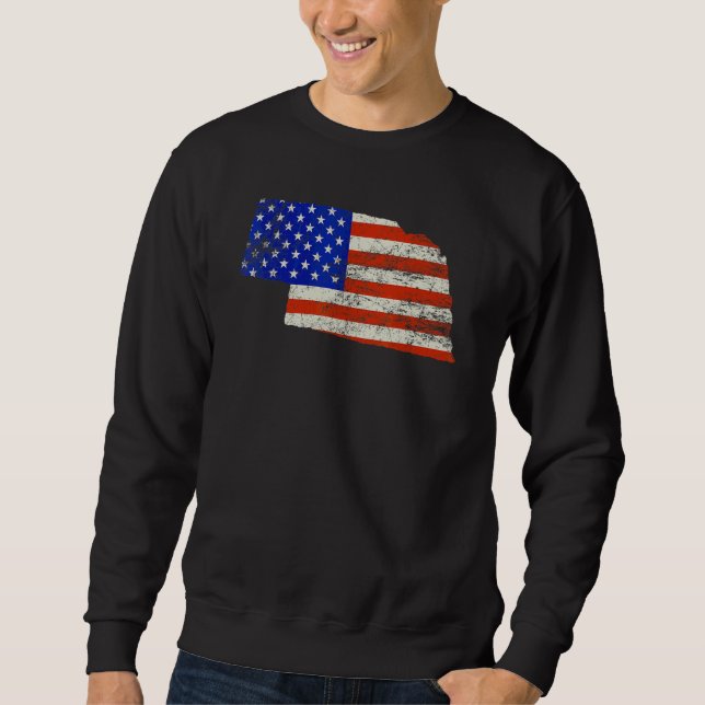 Nebraska Heim Usa-Flagge Sweatshirt (Vorderseite)