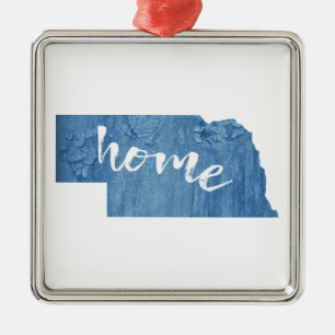 Nebraska Home Holzmaserung Ornament Aus Metall