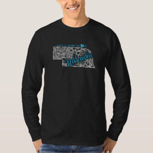 Nebraska Home State Ne Mandala Karte Usa Amerika T-Shirt