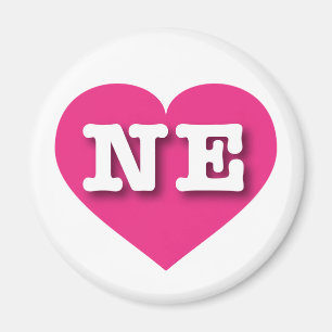 Nebraska Hot Pink Heart - I Liebe NE Magnet