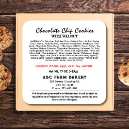 NEBRASKA Hütte Food Law Label Quadratischer Aufkleber