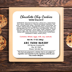 NEBRASKA Hütte Food Law Label Quadratischer Aufkleber