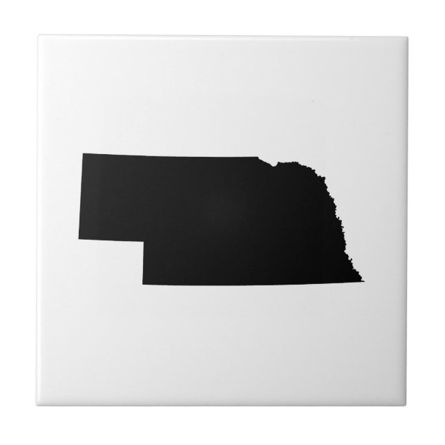 Nebraska in Schwarz Fliese (Vorderseite)