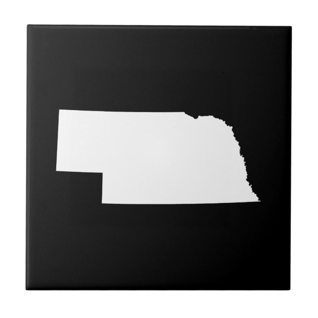 Nebraska in Weiß Fliese (Vorderseite)