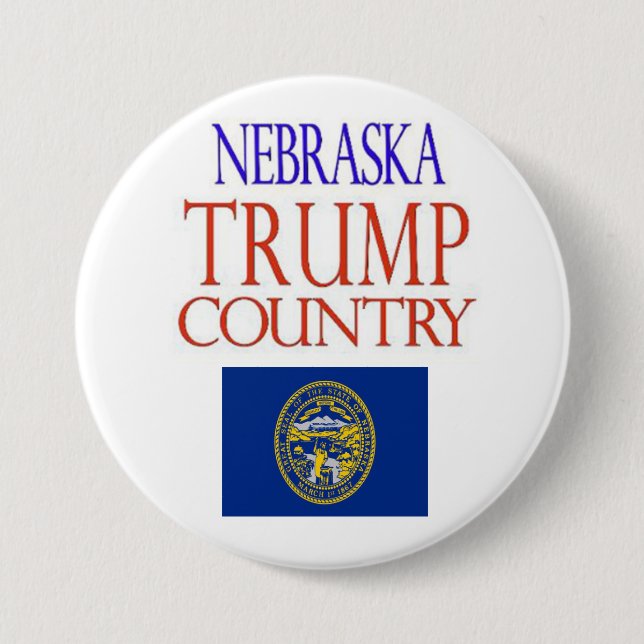 NEBRASKA ist TRUMPF-LAND Kampagnen-Knopf Button (Vorderseite)
