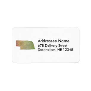 Nebraska-Karte Adressaufkleber