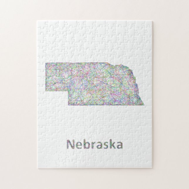 Nebraska-Karte Puzzle (Vertikal)