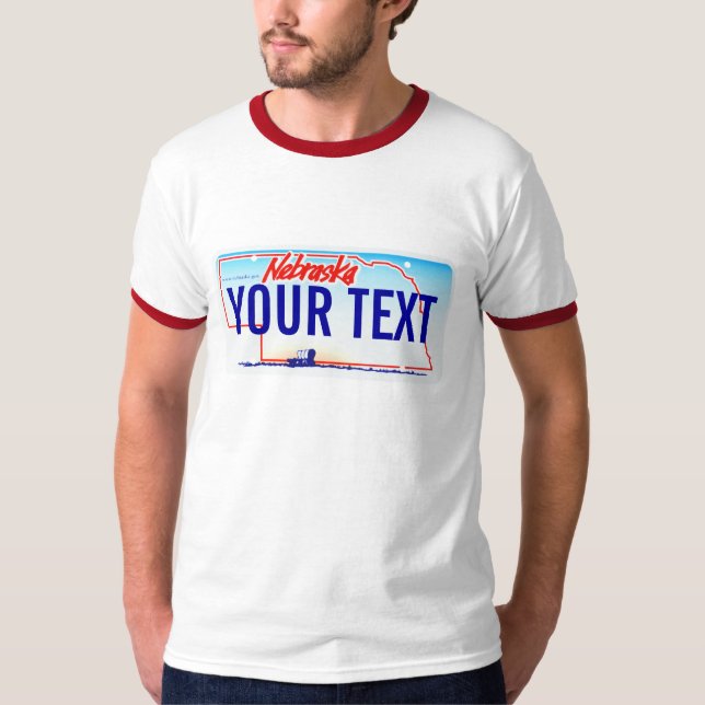 Nebraska-Kfz-Kennzeichen T-Shirt (Vorderseite)
