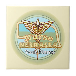 Nebraska Krankenschwester Caduceus Kachel