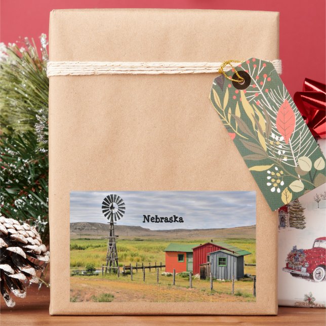 Nebraska-Landschaft Rechteckiger Aufkleber (Feiertag)