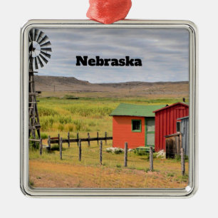 Nebraska, landschaftliches Landschaftsbild, Ornament Aus Metall